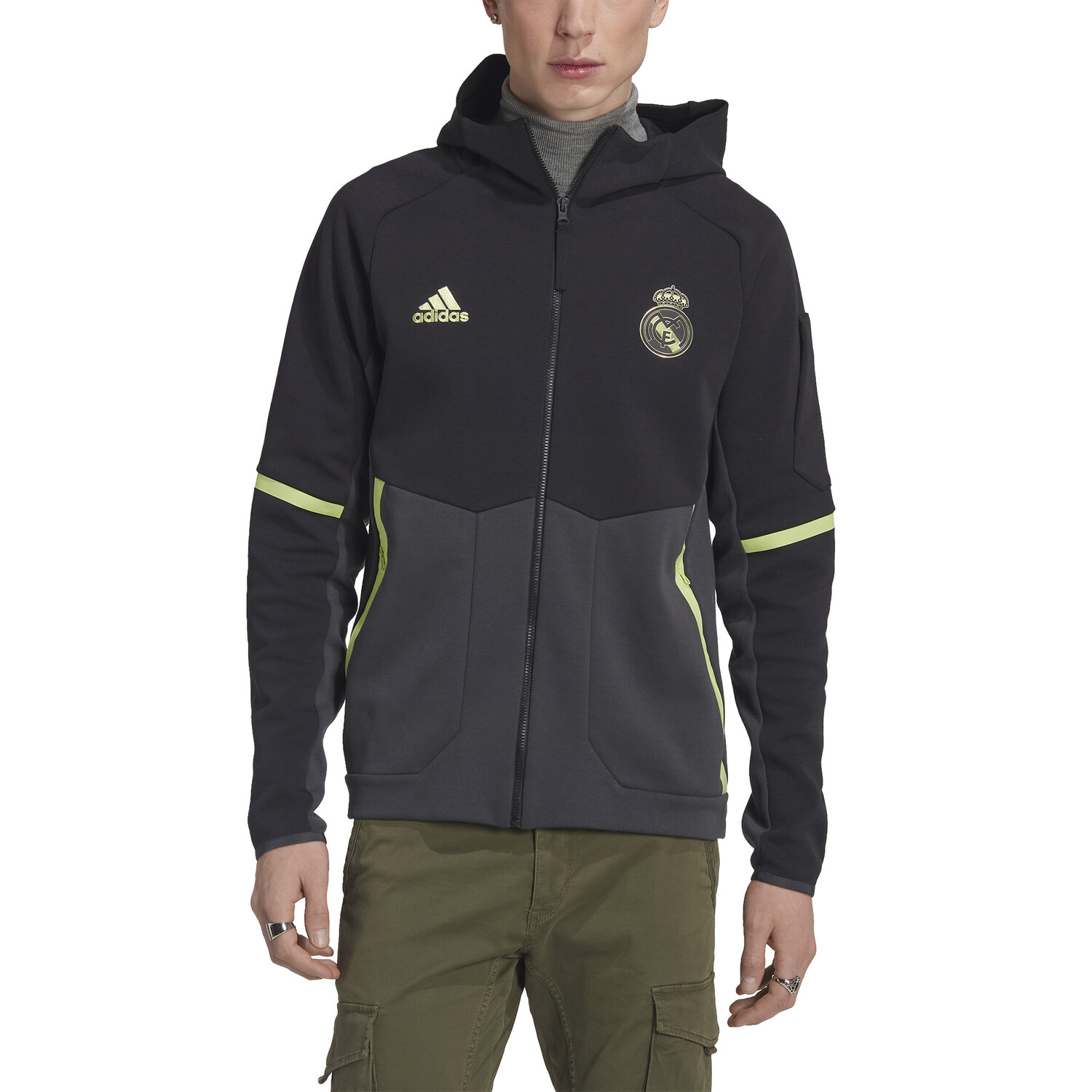 Veste surv tement Real Madrid Anthem noir vert 2022 23 sur Foot
