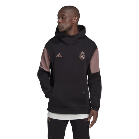 Sweat à capuche Real Madrid noir rose 2022/23