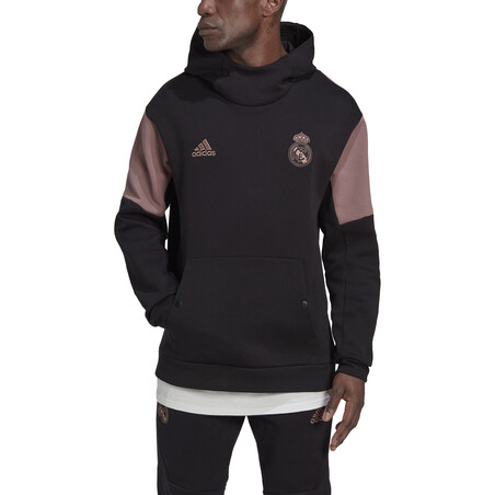 Sweat à capuche Real Madrid noir rose 2022/23