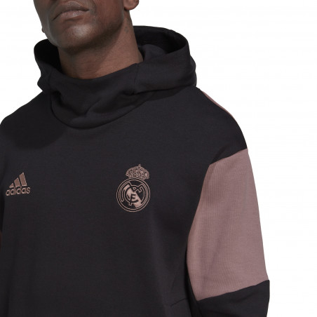 Sweat à capuche Real Madrid noir rose 2022/23