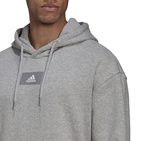 Sweat à capuche adidas molleton gris